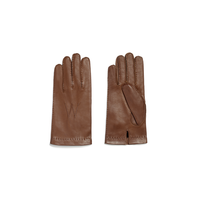 Men's Caractere Gloves[Tan lambskin with silk lining]