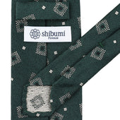 Geometrical Boucle Silk Tie Hand Rolled