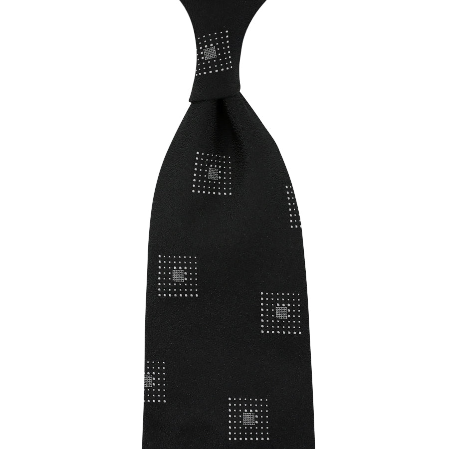 Geometrical Jacquard Silk Tie Hand Rolled
