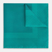 Petrol Green Dot Silk Pocket Square