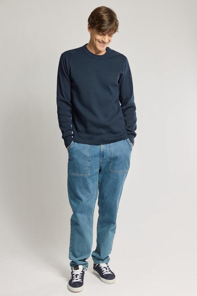 Pull marin uni - coton