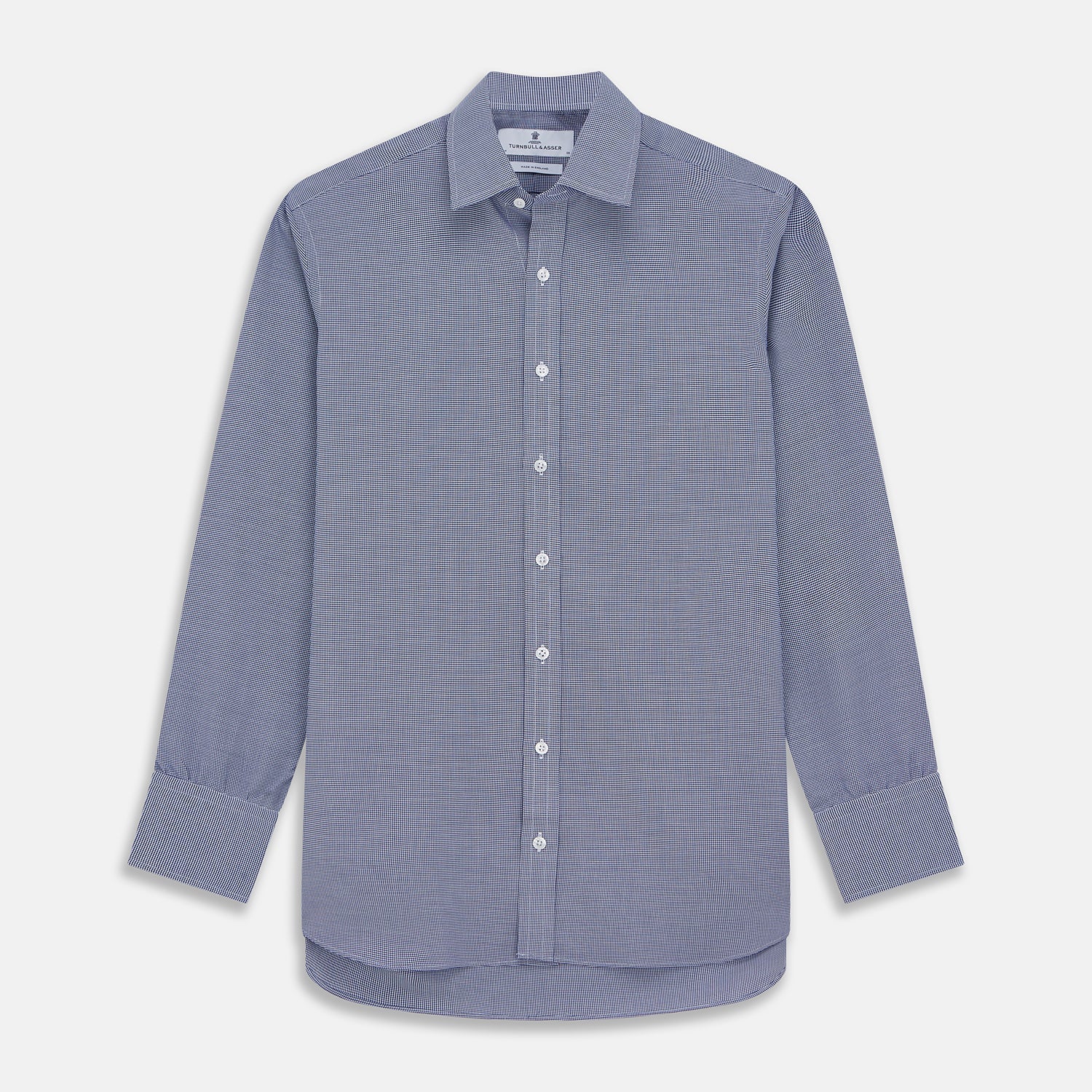 Navy Pattern Cotton Voile Regular Fit Mayfair Shirt
