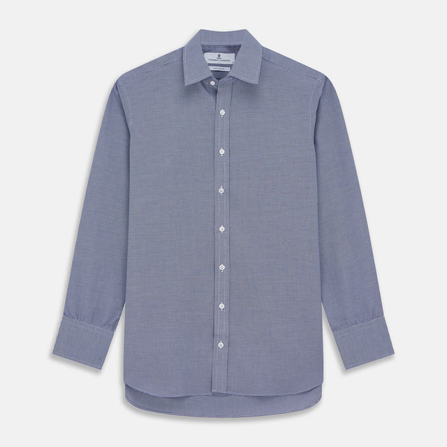 Navy Pattern Cotton Voile Regular Fit Mayfair Shirt