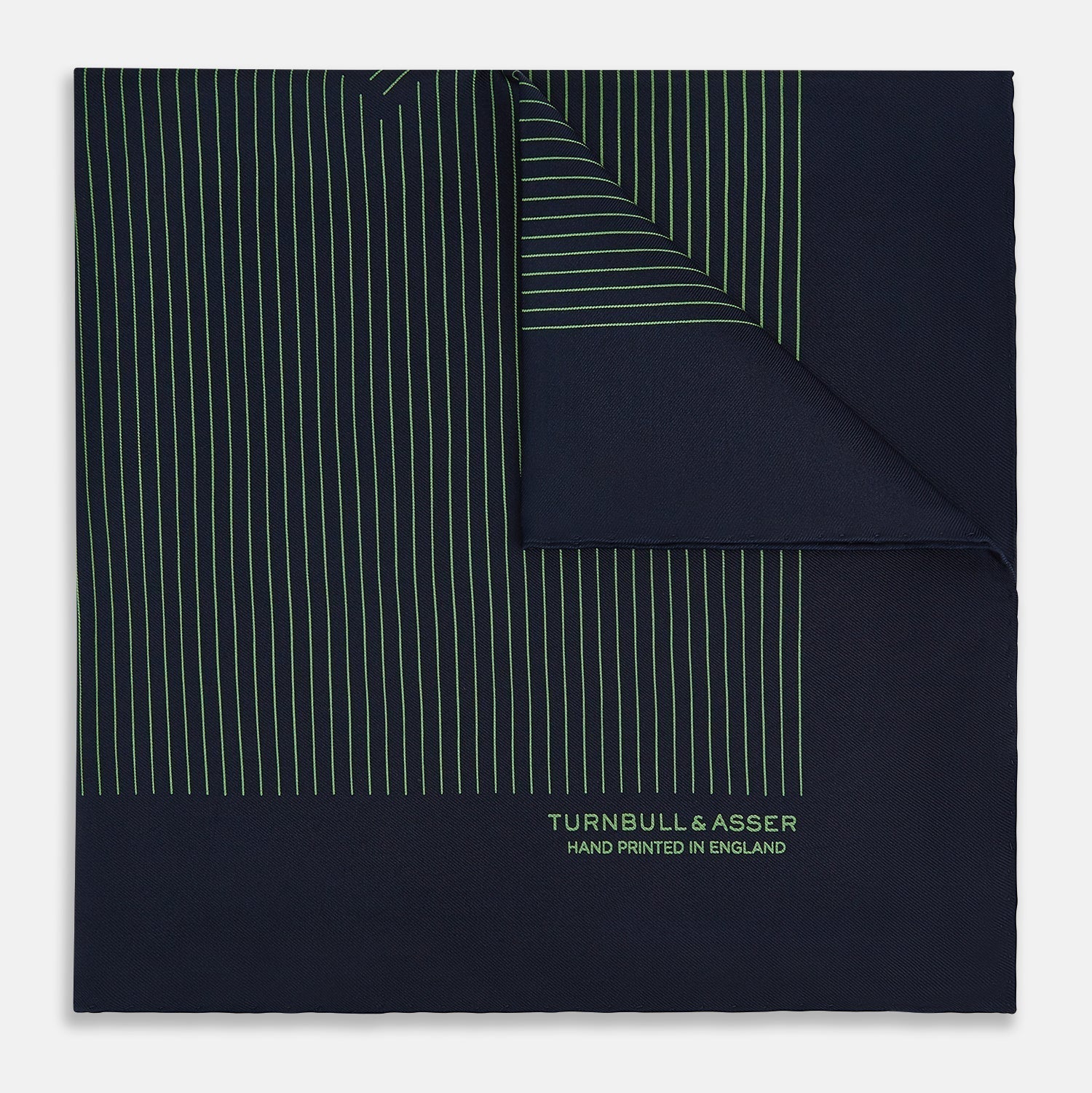 And Fern Green Stripe Silk Pocket Square