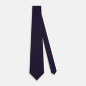 And Purple Striped Blazer Silk Tie
