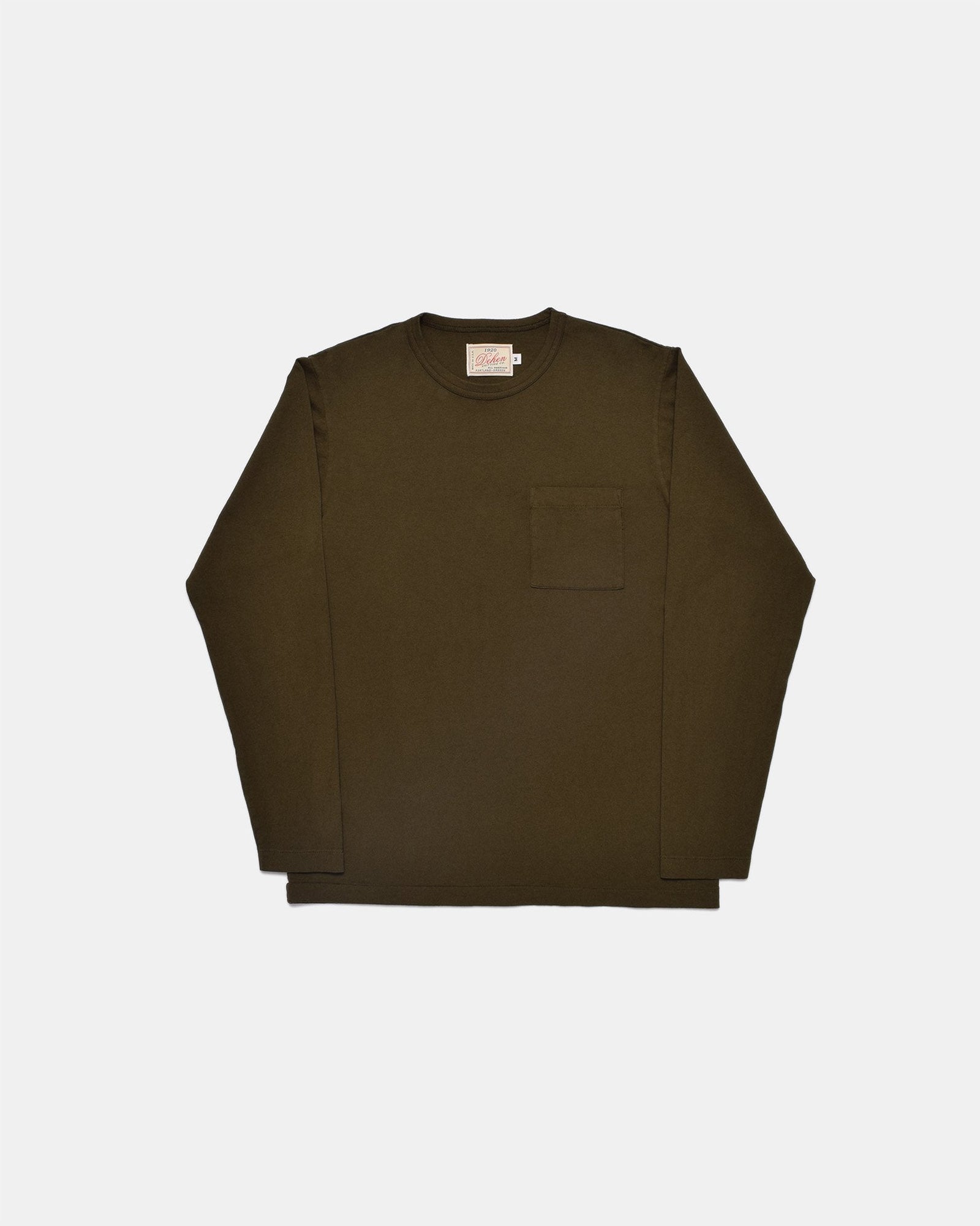 Heavy Duty Long Sleeve Tee Single Pocket Loden