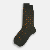 Green Patterned Mid Length Socks