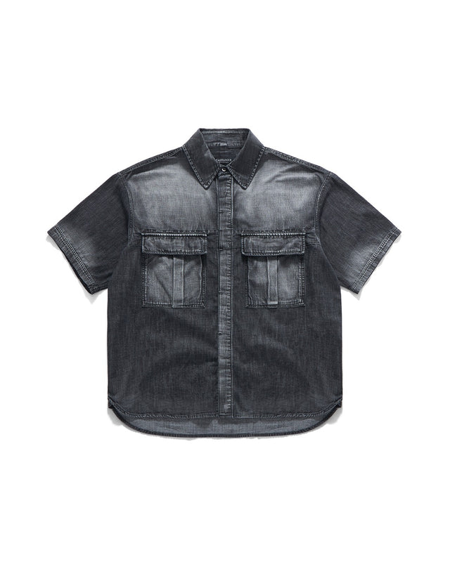 ARMY FIELD HALF SHIRTS / BLACK DENIM