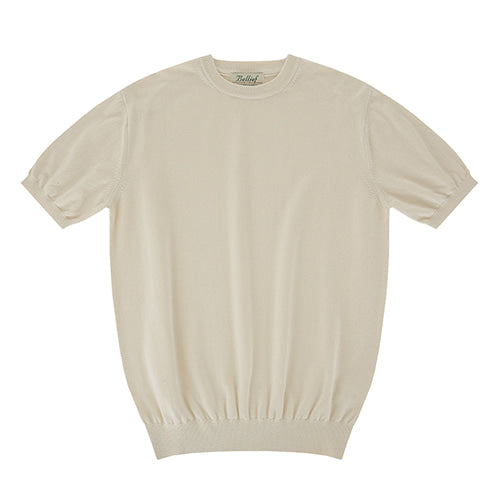Essential Soft round neck kint (Cream)