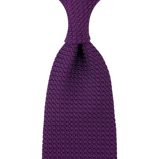 Grenadine / Garza Grossa Tie - Eggplant - Hand-Rolled