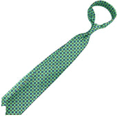 50oz Floral Printed Silk Tie Pistachio Hand Rolled