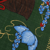 Samurai Motif Wool Silk Pocket Square 40x40cm