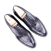 Long Wing Full Brogue Oxford With Plain Tip