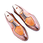 Five Eyelet Split Toe Derby Spectator With Croc Apron