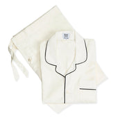 Plain Silk Pyjamas in Cream