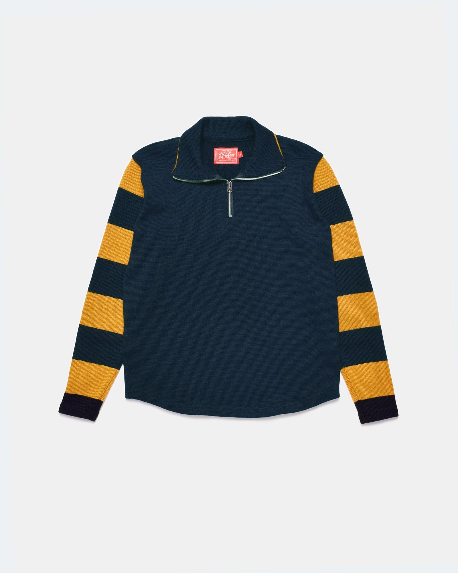 1 4 Zip Moto Jersey Dark Navy Old Gold