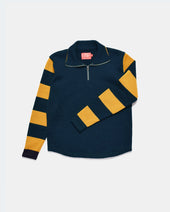 1 4 Zip Moto Jersey Dark Navy Old Gold