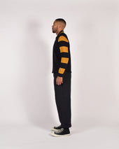 1 4 Zip Moto Jersey Dark Navy Old Gold