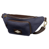 Rinonera Crossbody Bag - Brown Leather and Navy Canvas