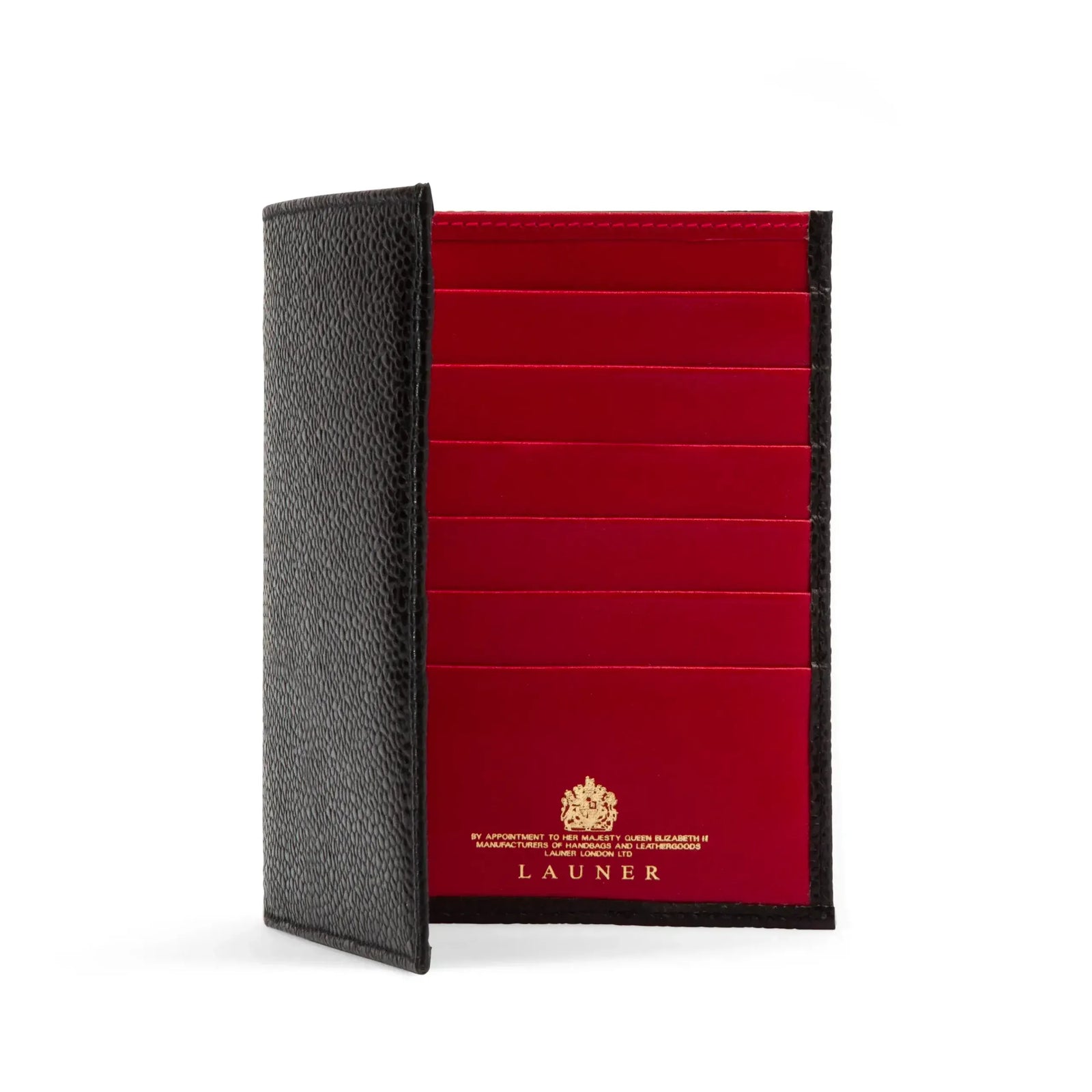 Hatherton 12 Card Hip Wallet – Caviar Black / Scarlet