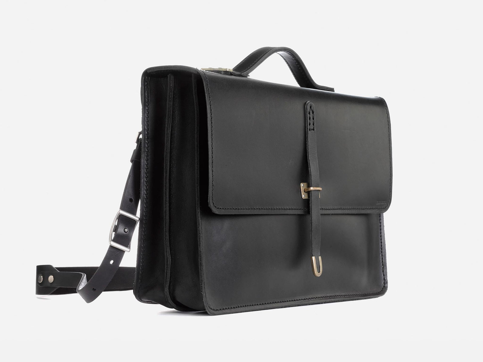 No. 486 15" Schoolboy Satchel, Black