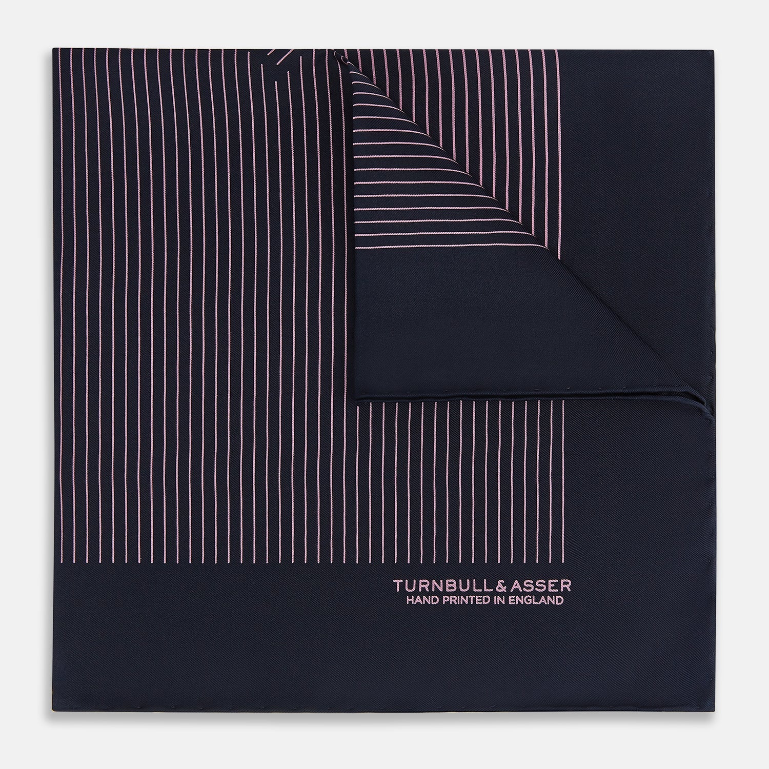 And Pink Stripe Silk Pocket Square