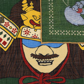 Samurai Motif Wool Silk Pocket Square 40x40cm