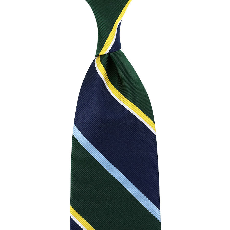 Japanese Repp Stripe Silk Tie Forest