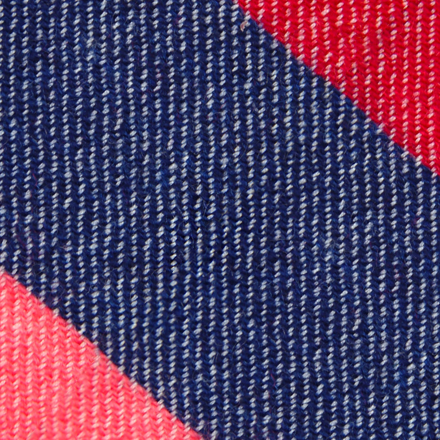 Triple Stripe Pure Cashmere Bespoke Tie Cherry
