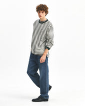 Stripe Pocket L S T Shirts Green