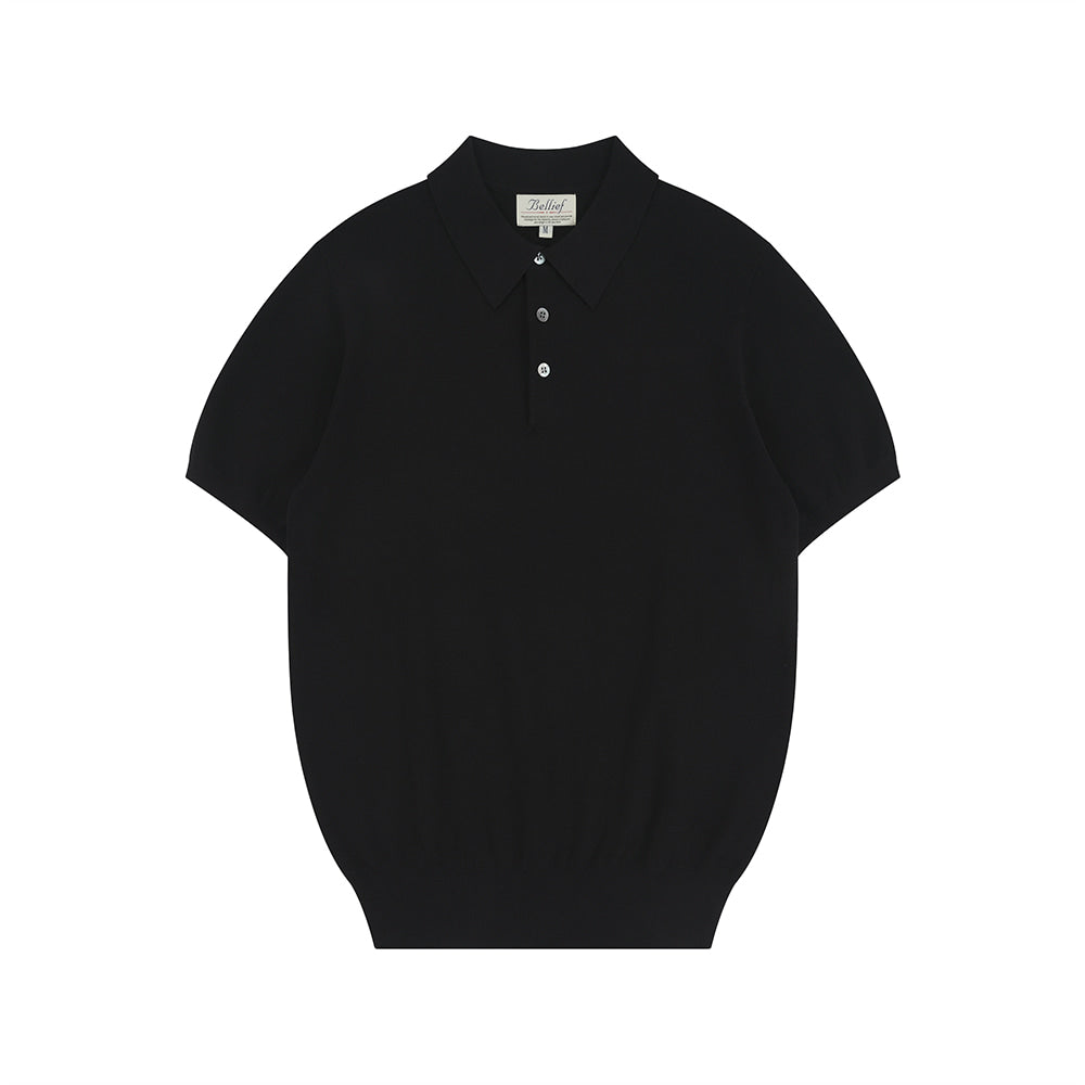 Essential Hard Twist Cotton Short Sleeve Polo Knit
