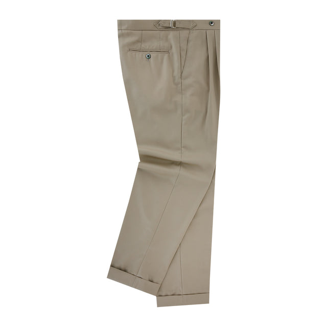 [Easy line] Wool soft adjust 2Pleats Easy Trousers (Beige)