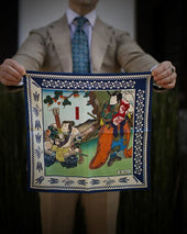 Ukiyo E Silk Pocket Square Kari 40x40cm