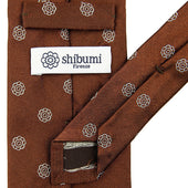 Shibumi Flower Jacquard Silk Tie Hand Rolled