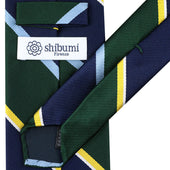 Japanese Repp Stripe Silk Tie Forest