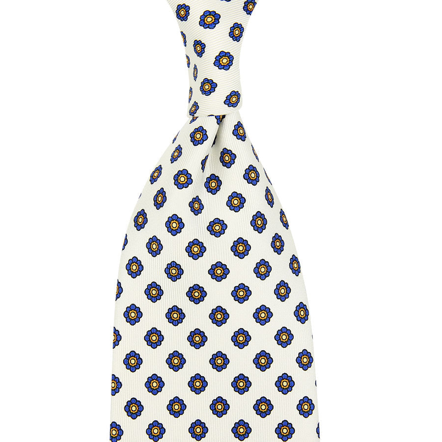 Shibumi Flower Printed Silk Tie Hand Rolled