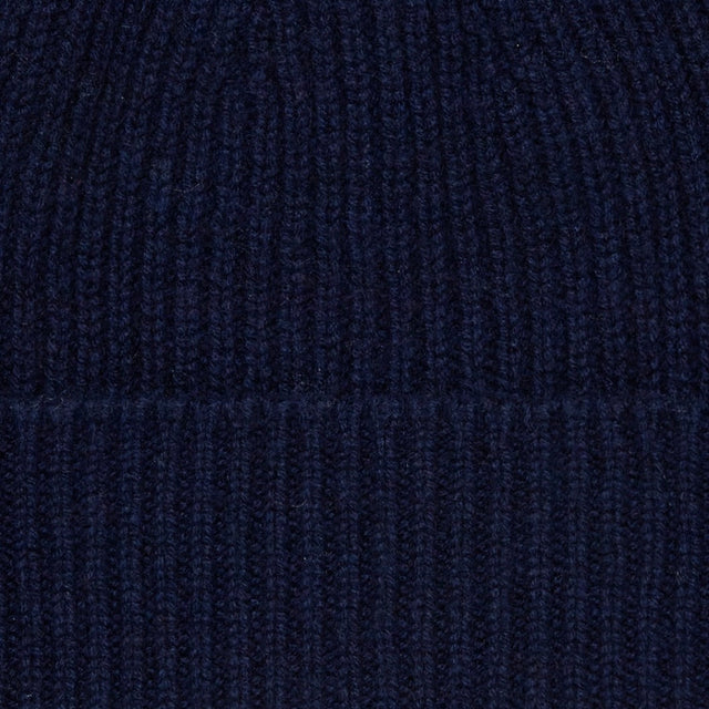 Ribbed Knit Cashmere Hat In Navy