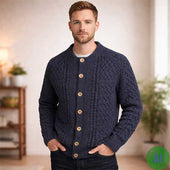 4B Golfer Cardigan – 100% Aran