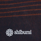 Knee Socks Shadow Stripes Navy Brown Pure Cotton