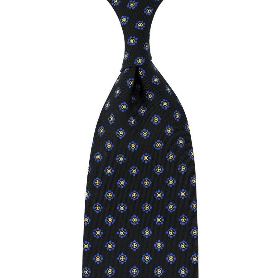 Shibumi Flower Printed Silk Tie Hand Rolled