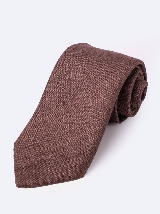 Brown Tussah Silk Tie