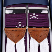 Barathea Braces Purple Skulls