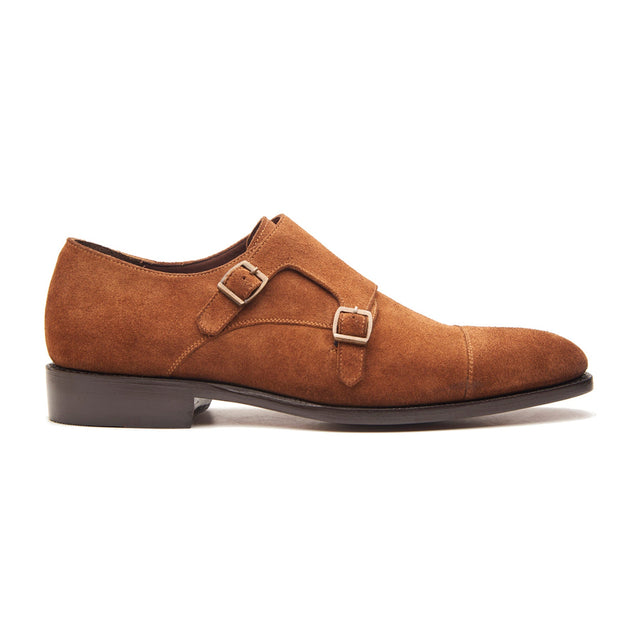 Leon Cap Toe Double Monk Strap Suede Hand Welted Classics Collection