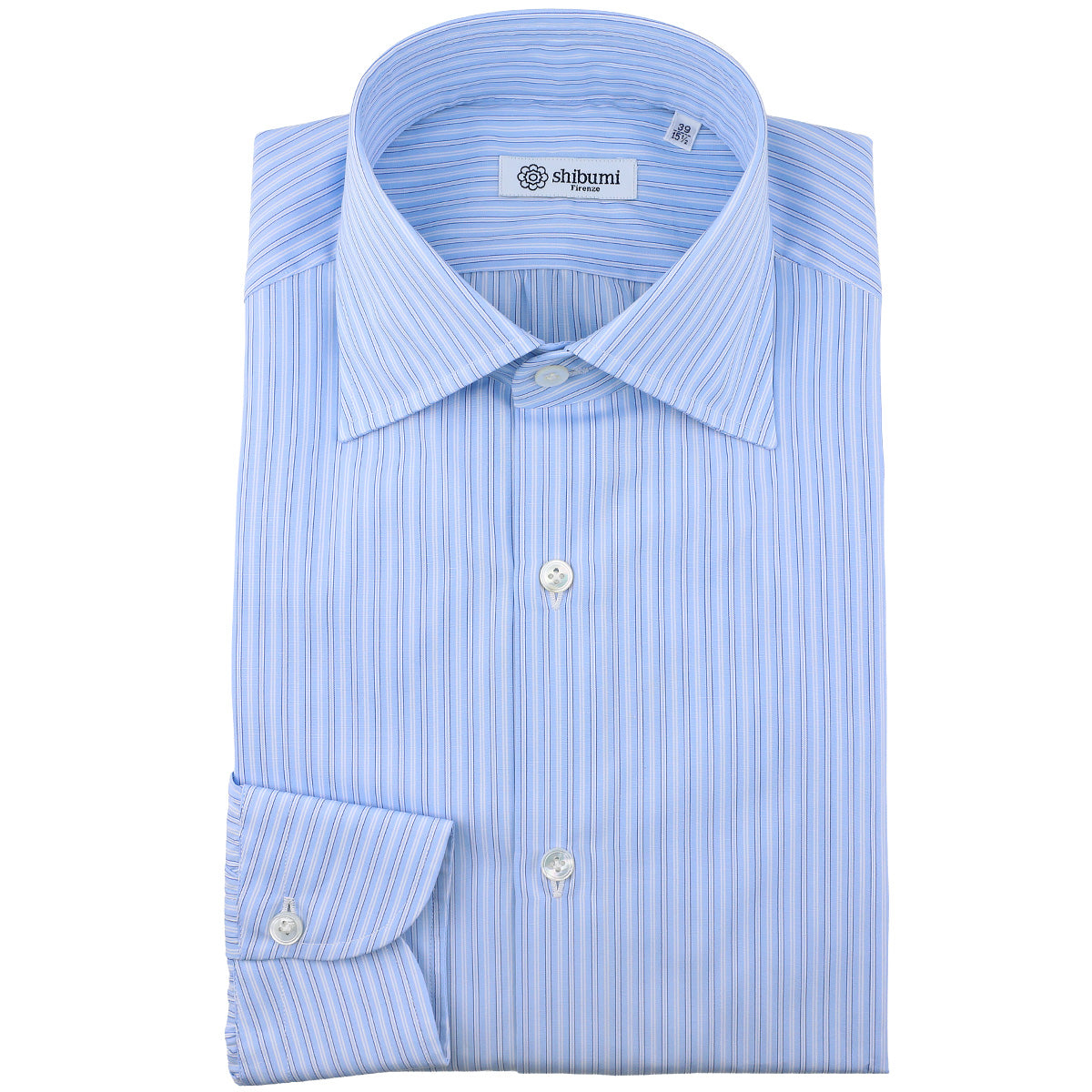 Poplin Semi Spread Shirt Ticking Stripe