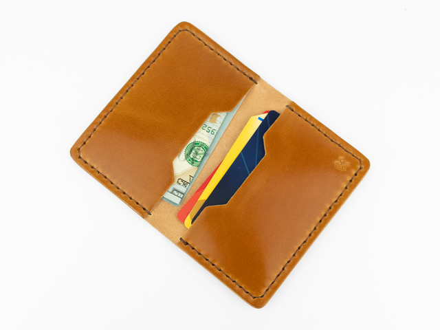 No. 427 Bi-Fold Card Case, Tan Cordovan