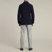 Double Breasted Cashmere Blend Unstructured Knitted Blazer In