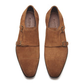 Leon Cap Toe Double Monk Strap Suede Hand Welted Classics Collection