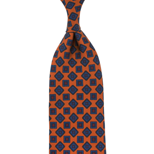 Ancient Madder Silk Tie - Terracotta - Hand-Rolled