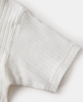 1950s Ribbed Cotton-Spandex Blend T-Shirt - White