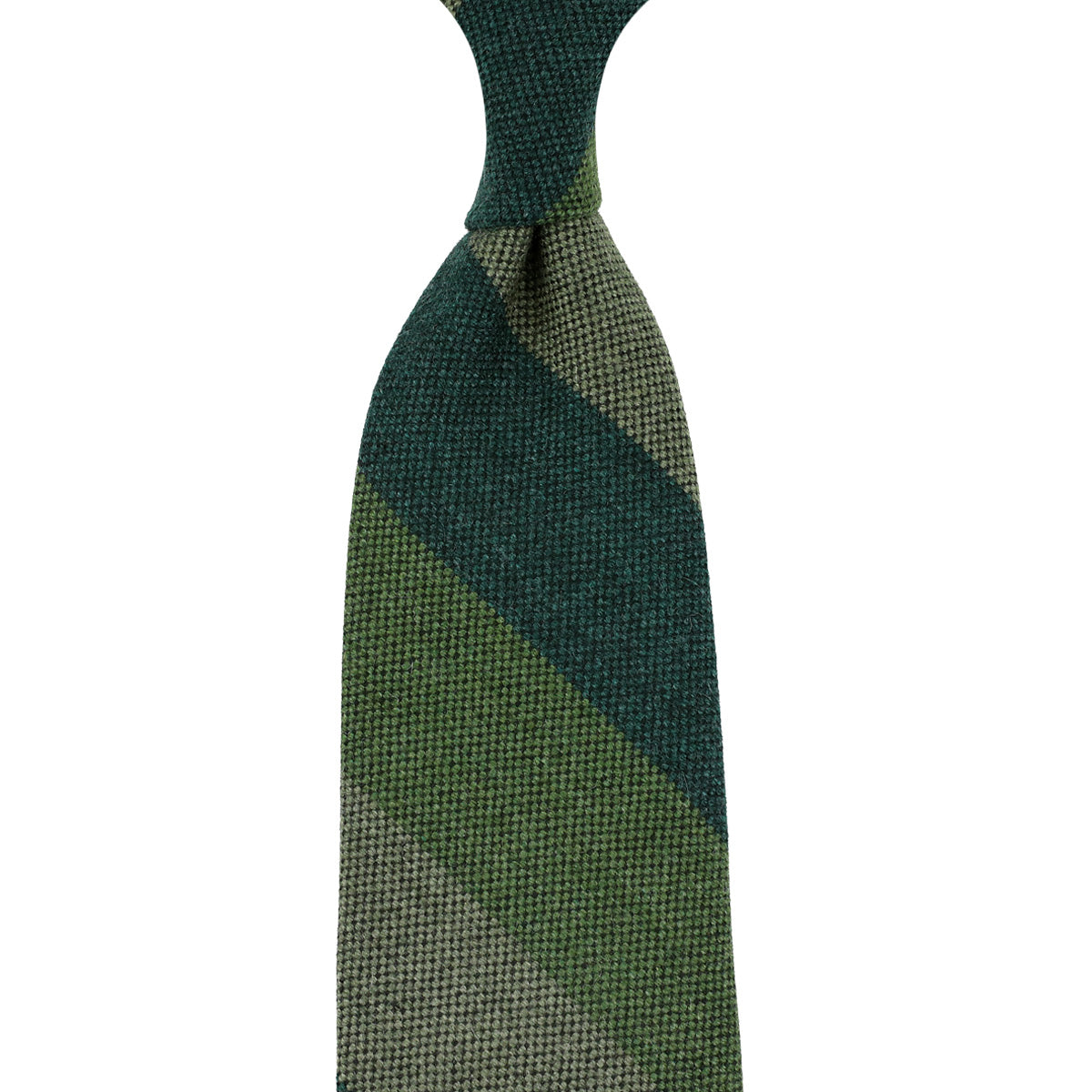 Striped Cashmere Tie Forest Grass